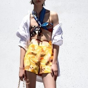 Zara Retro Floral Shorts